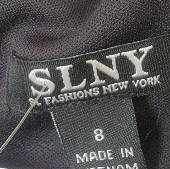 SLNY Black and gold crushed velvet and sequin dress size 8 NWT - Picture 4 of 4